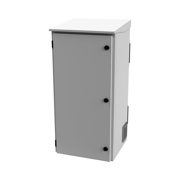 Gabinete de Exterior con Rack de 19" de 24U con Ventiladores y Termostato, Se envía el Gabinete Armado (Montaje a poste o torre se vende por separado).