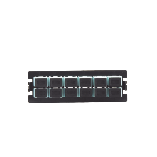 Placa acopladora para Distribuidor de Fibra Óptica LP-ODF-8024, incluye 12 acopladores SC Simplex Para fibra Multimodo (12 fibras)