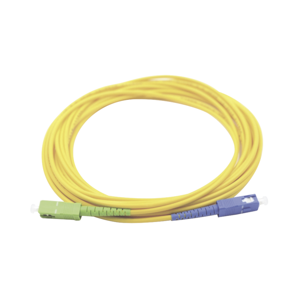 Jumper de Fibra Óptica Monomodo SC/UPC SC/APC Simplex, color amarillo 1 metro