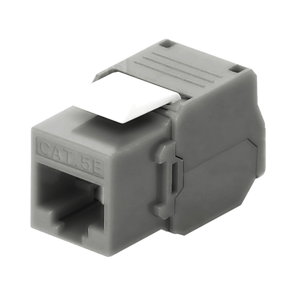Módulo Jack Keystone Cat5e (toolless), con terminación en ángulo 180 ¬∫ Color Gris, Compatible con Faceplate y Patchpanel Linkedpro