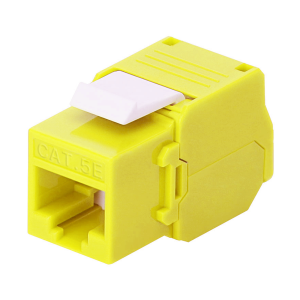 Módulo Jack Keystone Cat5e (toolless), con terminación en ángulo 180 ¬∫ Color Amarillo, Compatible con Faceplate y Patchpanel Linkedpro