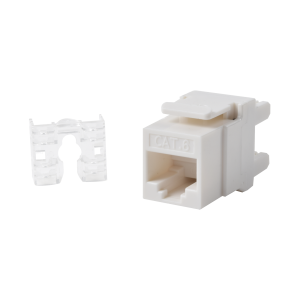 Módulo Jack Keystone Cat6 con terminación 110 (Punchdown) ángulo 180 ¬∫  Color Blanco