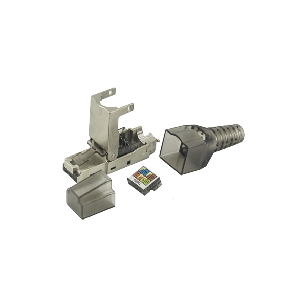 Plug RJ45 Blindado Categoría 6A -Sin herramienta, para terminación en campo