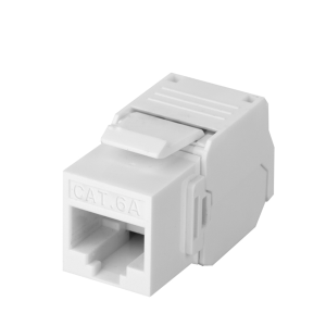 Módulo Jack Keystone Cat6A (toolless), con terminación en ángulo 180 ¬∫ Color Blanco, Compatible con Faceplate y Patchpanel Linkedpro
