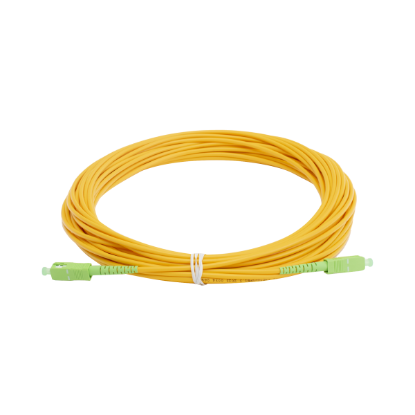 Jumper de Fibra Óptica Monomodo SC/APC - SC/APC Simplex, color amarillo, 15 metros