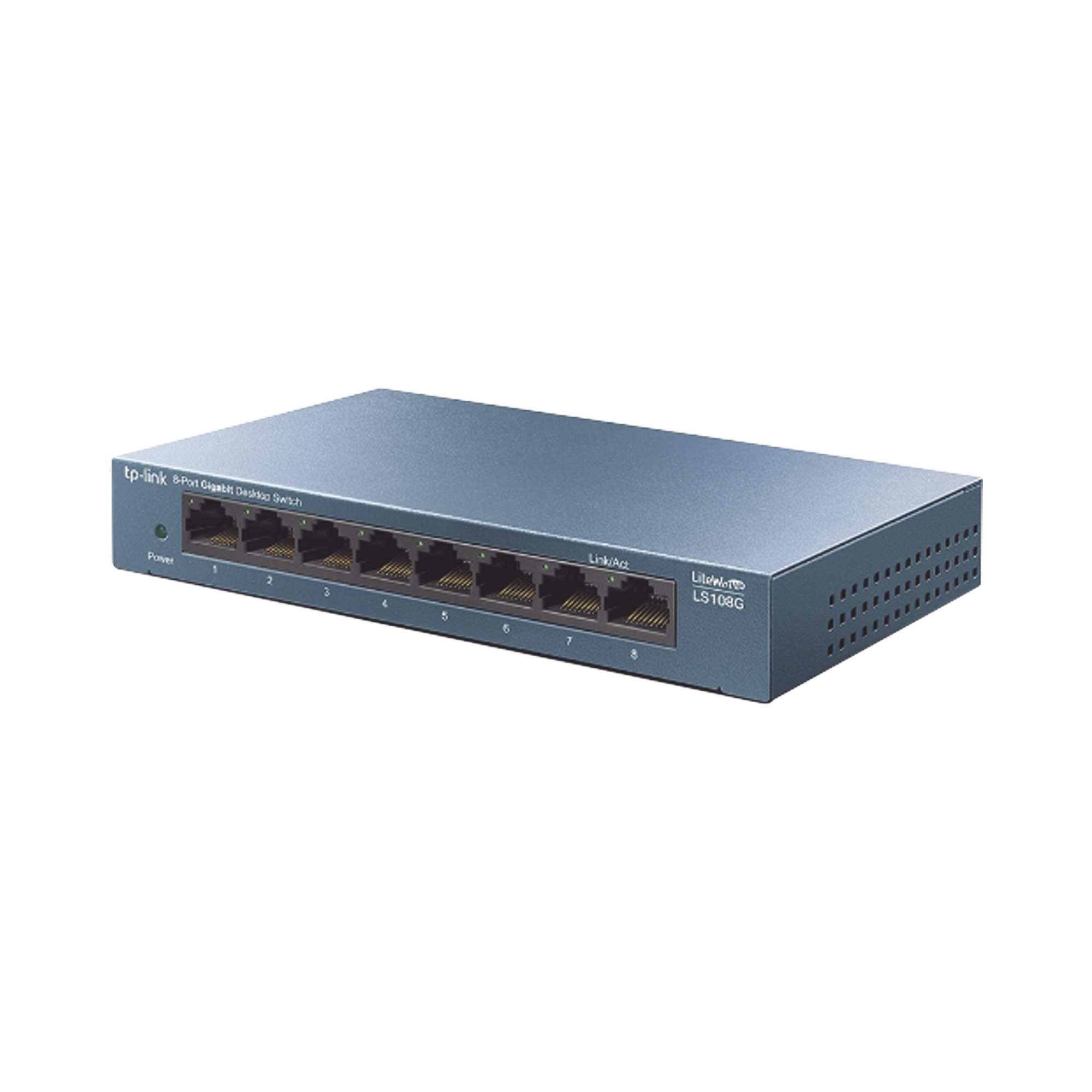 Switch de escritorio Gigabit de 8 puertos 10/100/1000Mbps, carcasa metálica