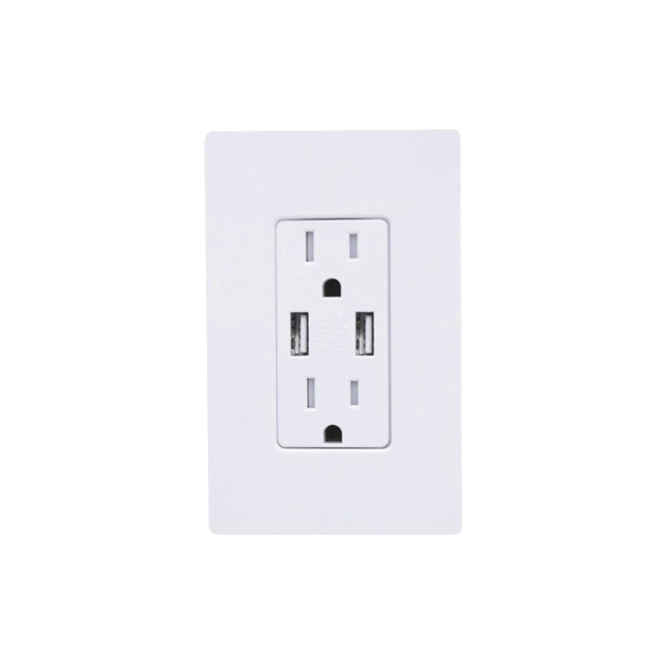 TOMACORRIENTE CON USB DUPLEX 15A