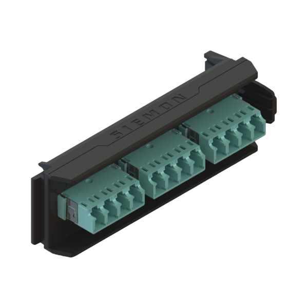 Placa Acopladora LightVerse, 6 Conectores Dúplex LC/UPC, Acepta hasta 12 fibras Multimodo OM3 y OM4  (No Shuttered)