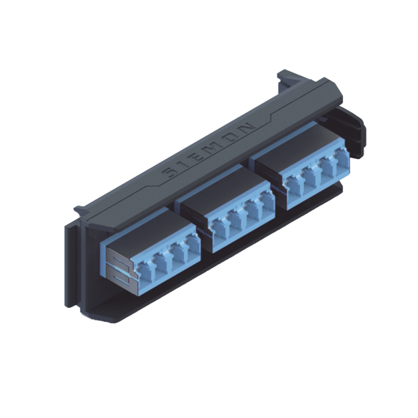 Placa Acopladora LightVerse, 6 Conectores Dúplex LC/UPC "Shuttered", Acepta hasta 12 fibras Monomodo