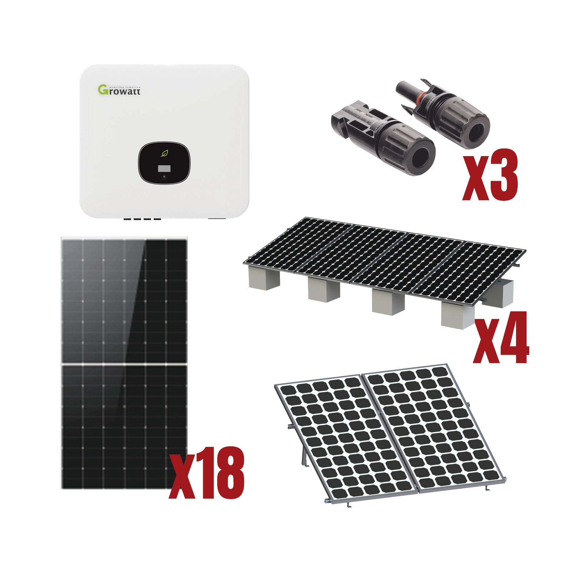 Kit Solar Interconexion  / 10kW  220Vca / Inversor GROWATT / Montaje Incluido
