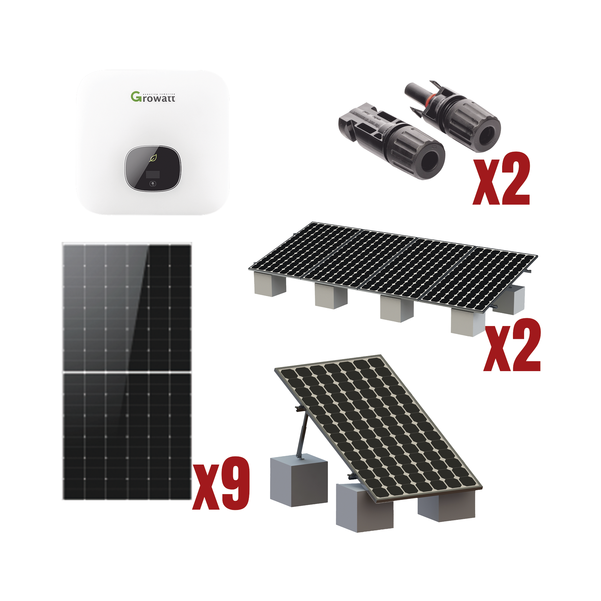 Kit Solar Interconexion  / 5kW  220Vca / Inversor GROWATT / Montaje Incluido