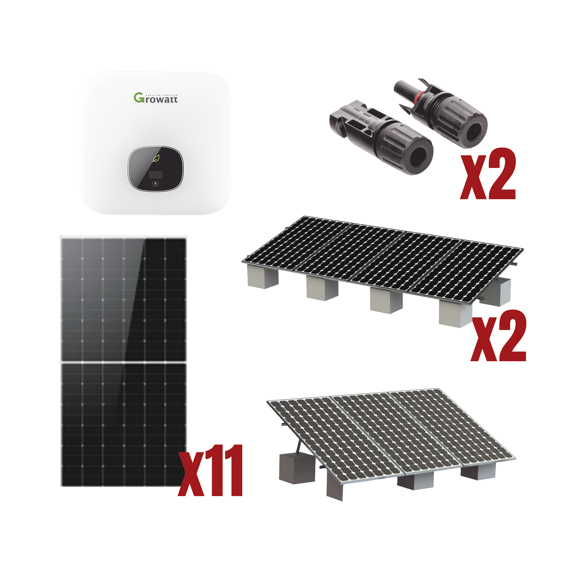 Kit Solar Interconexion  / 6 kW  220Vca / Inversor GROWATT / Montaje Incluido