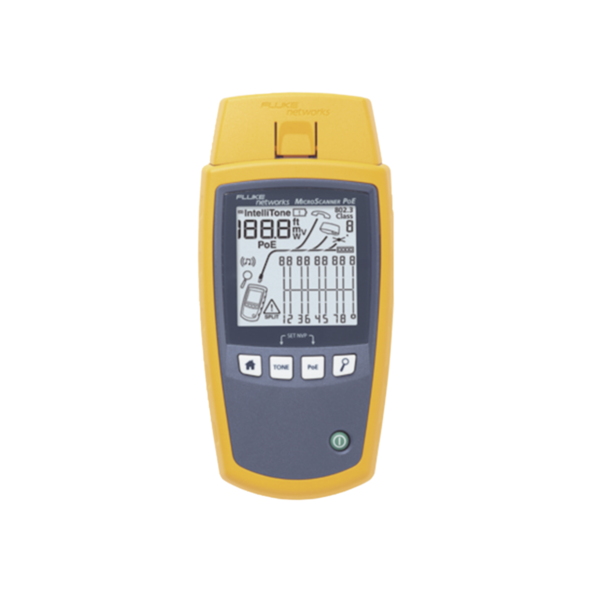 Verificador de Red MicroScanner PoE, para Comprobación de Redes de Voz, Datos, Video y PoE 802.3af, at, bt y UPOE, Con Pantalla LCD Retroiluminada