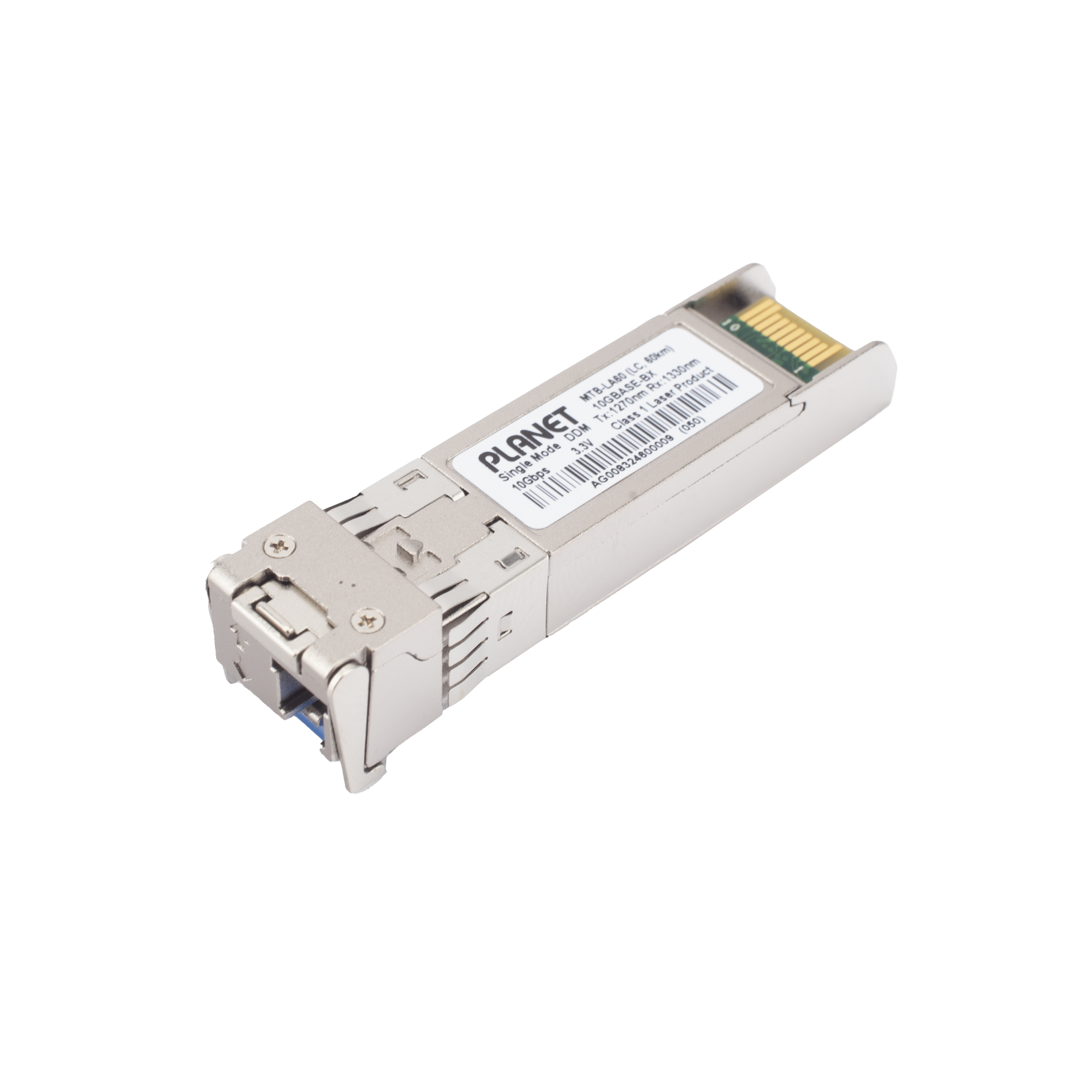 Transceptor WDM mini-Gbic SFP+ 10G LC TX:1270nm RX:1330nm para fibra Mono Modo 60 Km, , Requiere MTB-LB60