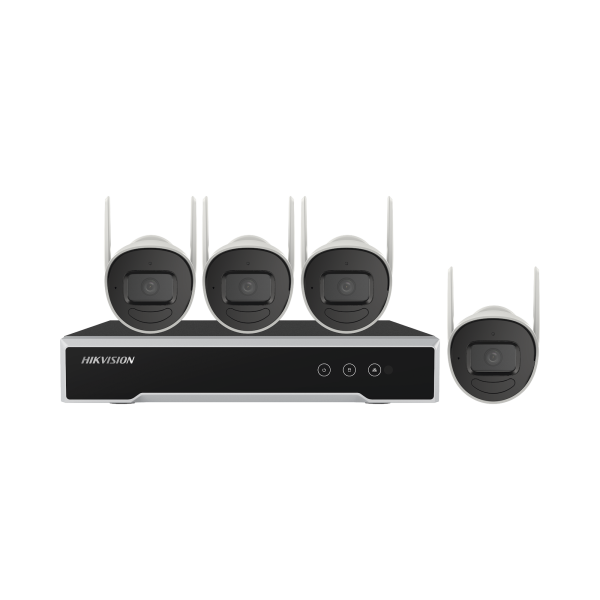Kit IP Inalámbrico 1080p / NVR 4 Canales / 4 Cámaras Bala para Exterior / 1 HDD de 1 TB / Modo Repetidor
