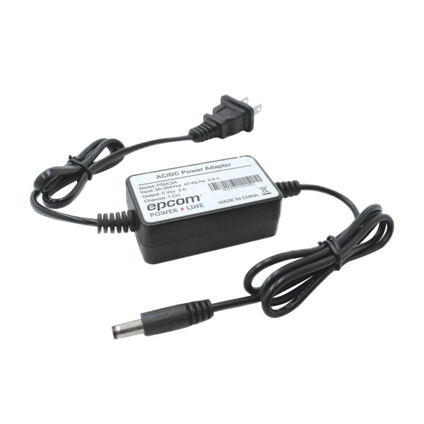 Fuente de poder de 5 Vcc regulado @ 2A; UL; Voltaje de entrada de 100-240 Vca / Con Terminales de Extensión