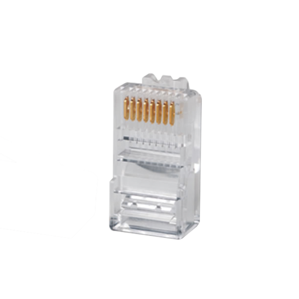 Plug RJ45 Cat5e, Para Cable UTP Calibre 22 a 26 AWG, Chapado en Oro de 50 micras