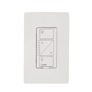 (Caseta Wireless) Atenuador de pared. Aumenta/Disminuye Intensidad de Iluminación.  No requiere cable neutro. 150W LED / 600W INC/HAL