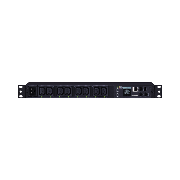PDU Switchable y Monitoreable por Toma, para Distribución de Energía, Entrada 200-240 Vca NEMA L6-20P, Con 8 Salidas C13, Horizontal 19in, 2UR