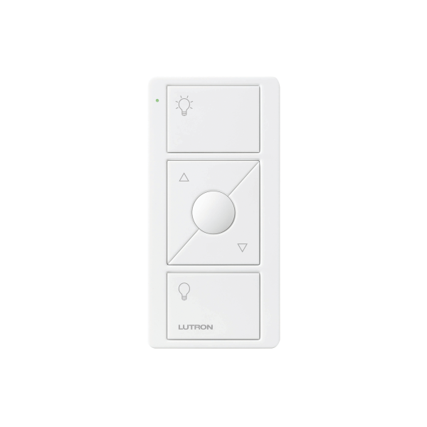 Control remoto PICO 3 botones encender/apagar, subir/bajar intensidad, color blanco, complemente con un atenuador Caseta, RA2, RadioRa2.