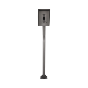 Poste y Cubierta industrial para montaje de Porteros IP Fanvil y Grandstream, altura de 1.2 metros, pintura electrostática color gris.