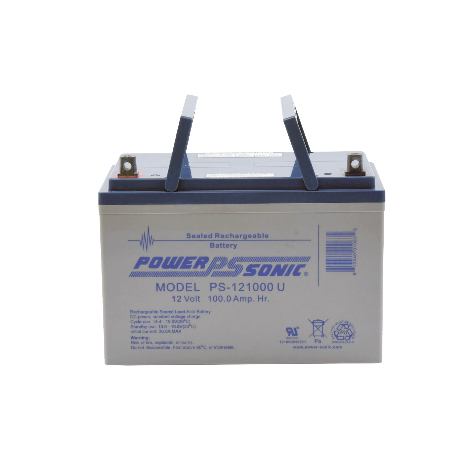 Batería 12V, 100AH, Para Respaldo, Tecnologías AGM/VRLA, 10-12 Años Vida Útil, Terminales U, Reconocida UL