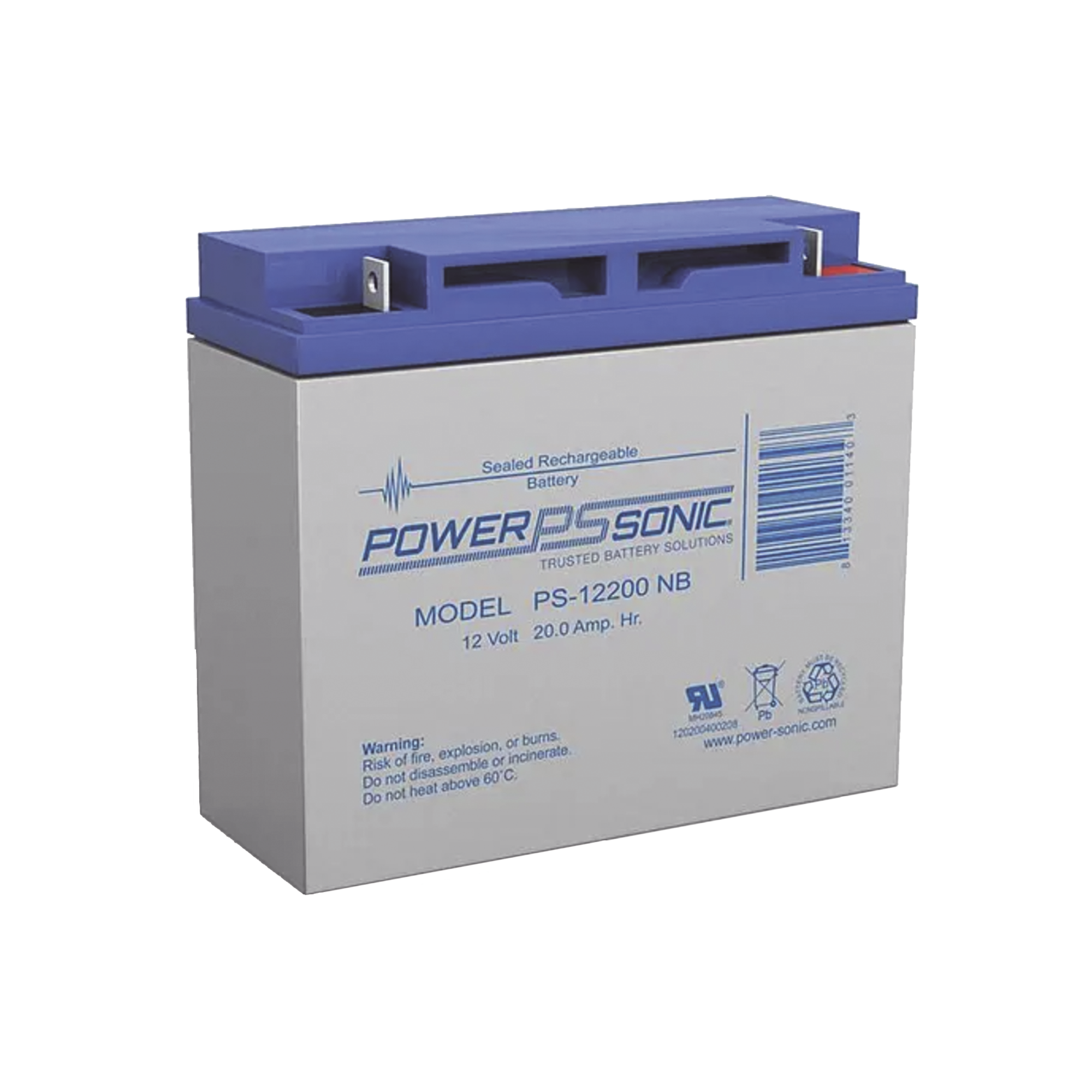 Batería 12V, 20AH, Para Respaldo, Tecnologías AGM/VRLA, 5 Años Vida Útil, Terminales NB2, Reconocida UL