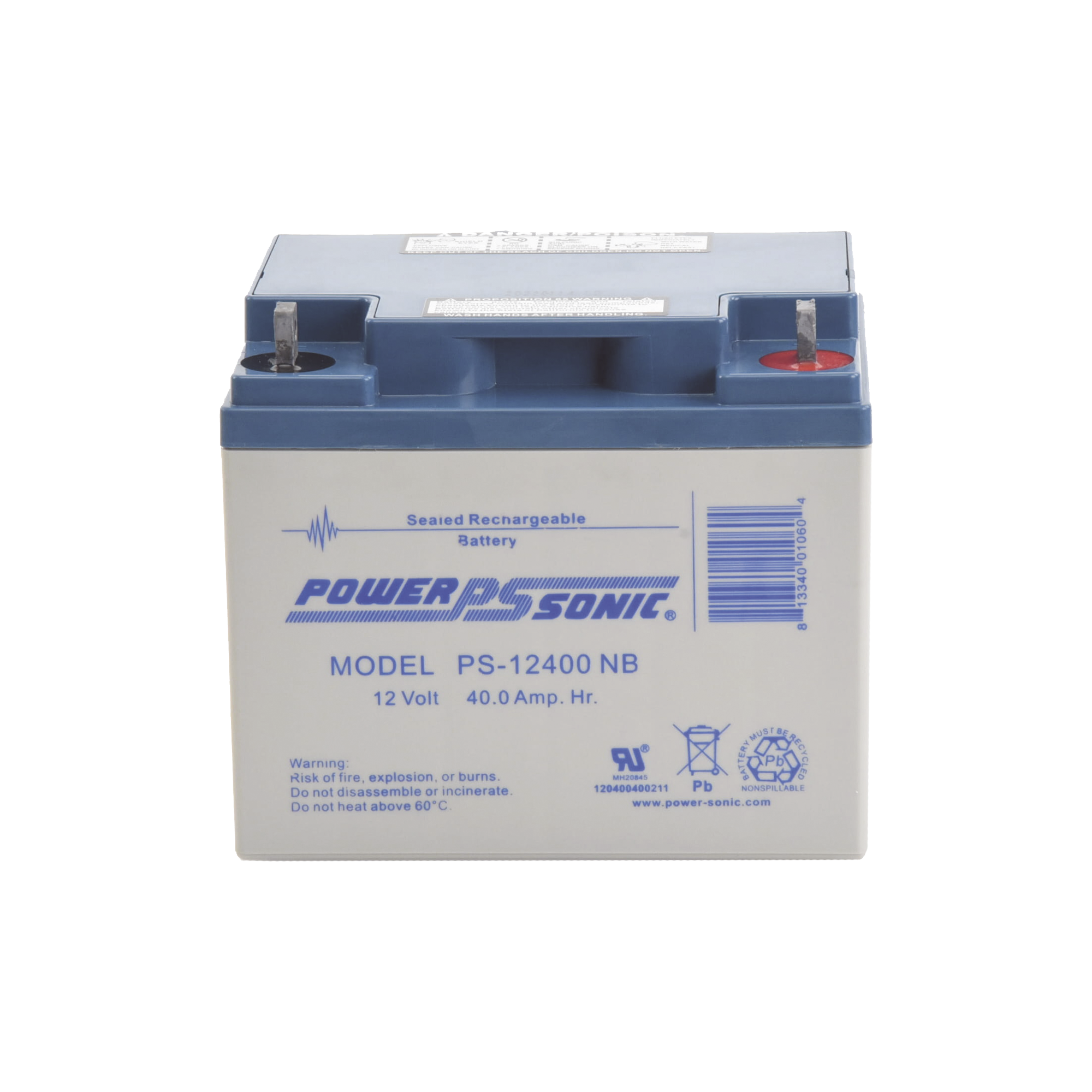 Batería 12V, 40AH, Para Respaldo, Tecnologías AGM/VRLA, 5 Años Vida Útil, Terminales NB, Reconocida UL