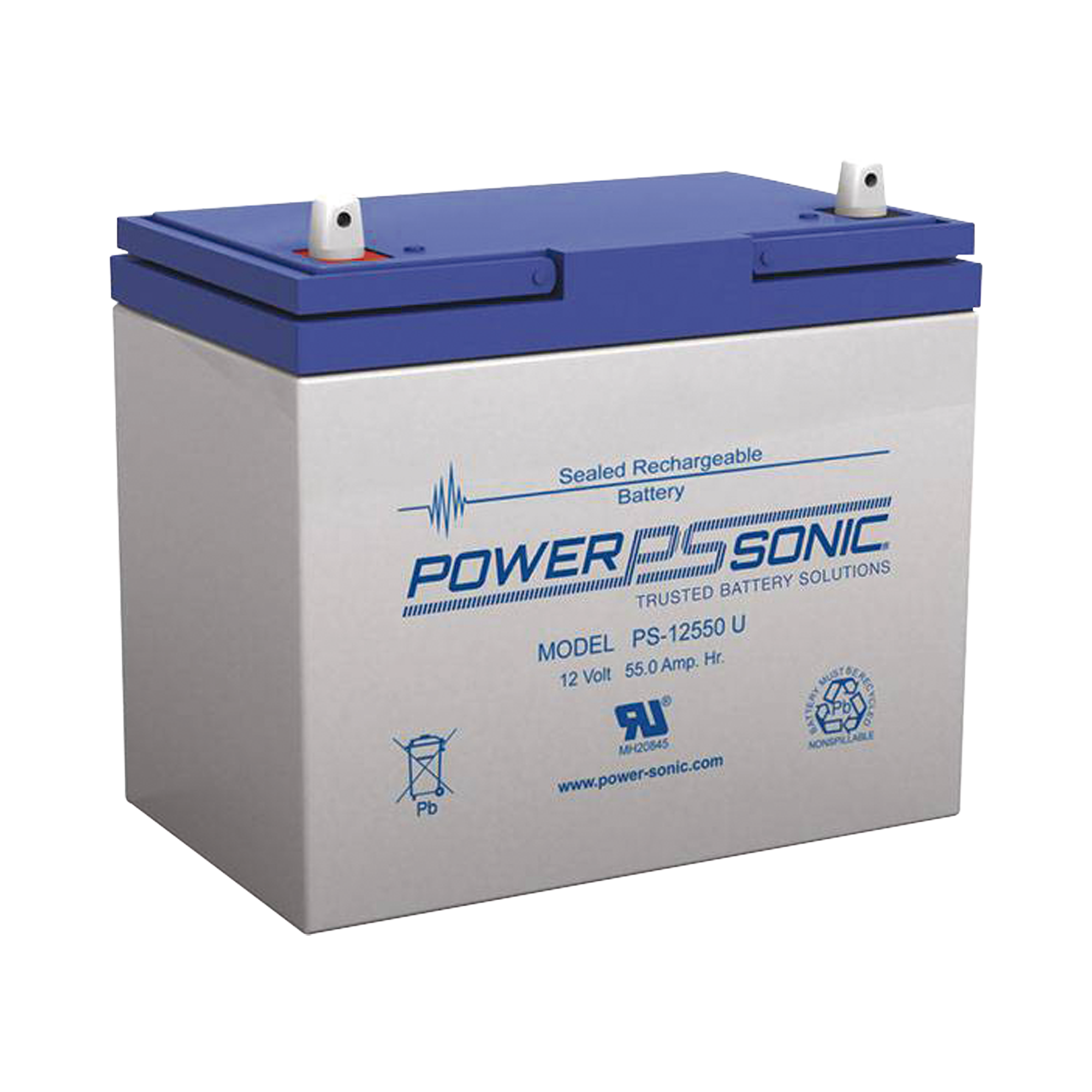 Batería 12V, 55AH, Para Respaldo, Tecnologías AGM/VRLA, 5 Años Vida Útil, Terminales U, Reconocida UL