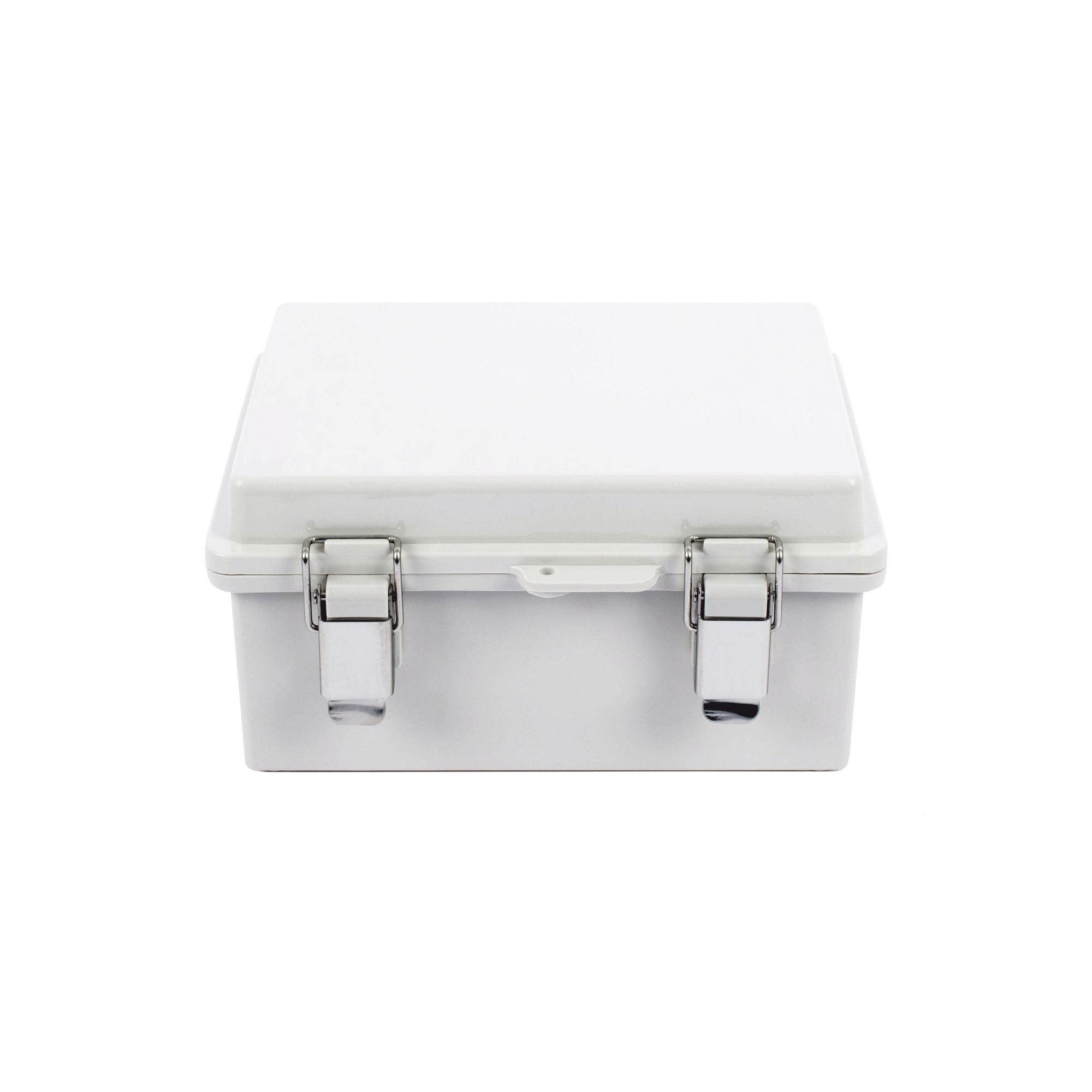 Gabinete de Plástico ABS, Uso en Intemperie IP66 (170 x 220 x 110 mm) Cierre por broche Inoxidable y Permite Cerrado con Candado y Llave (Perno 5mm) No Incluido