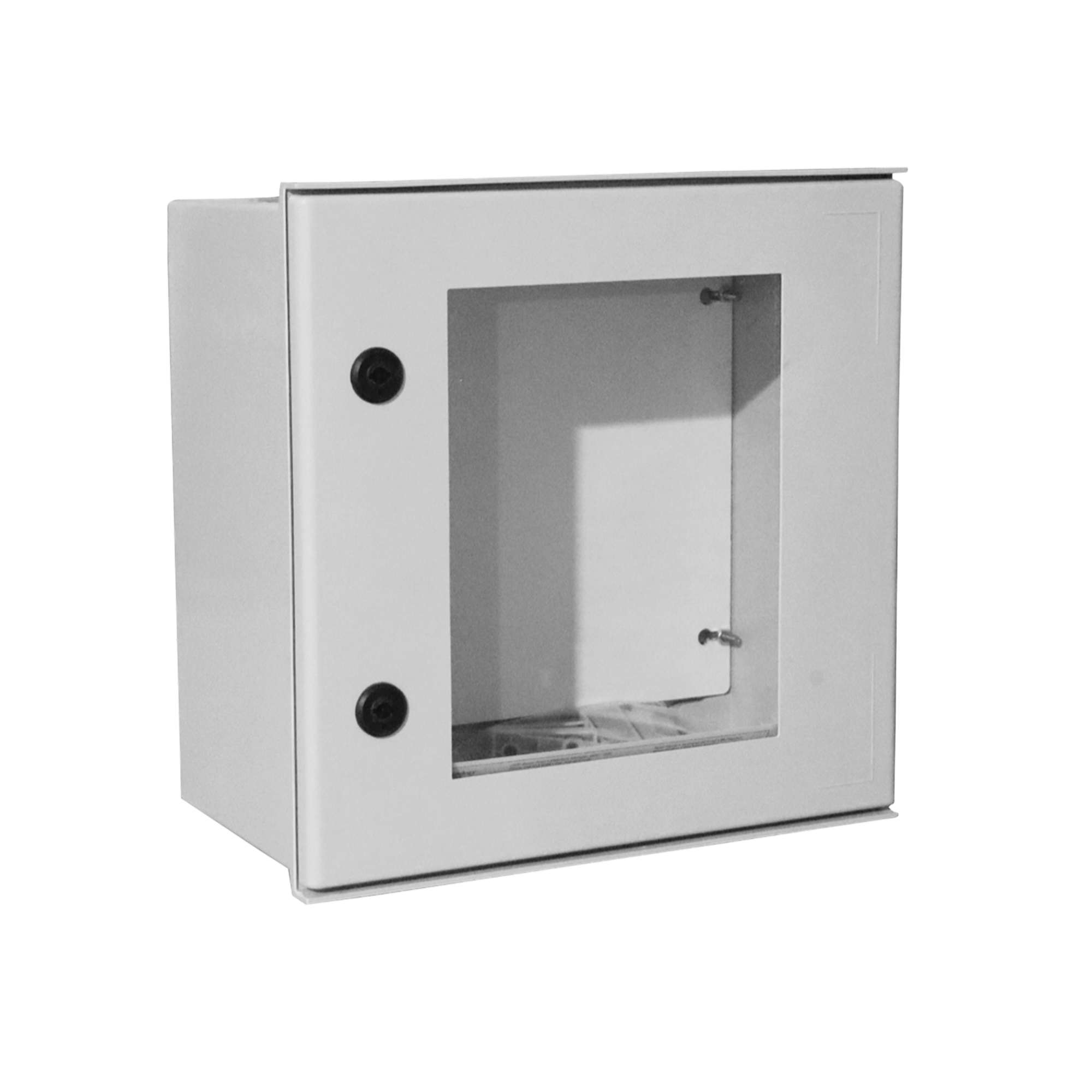 Gabinete de Poliéster IP65 Puerta Transparente, Uso en Intemperie (400 x 400 x 200 mm) con Placa Trasera Interior de Plástico (Incluye Chapa y Llave).