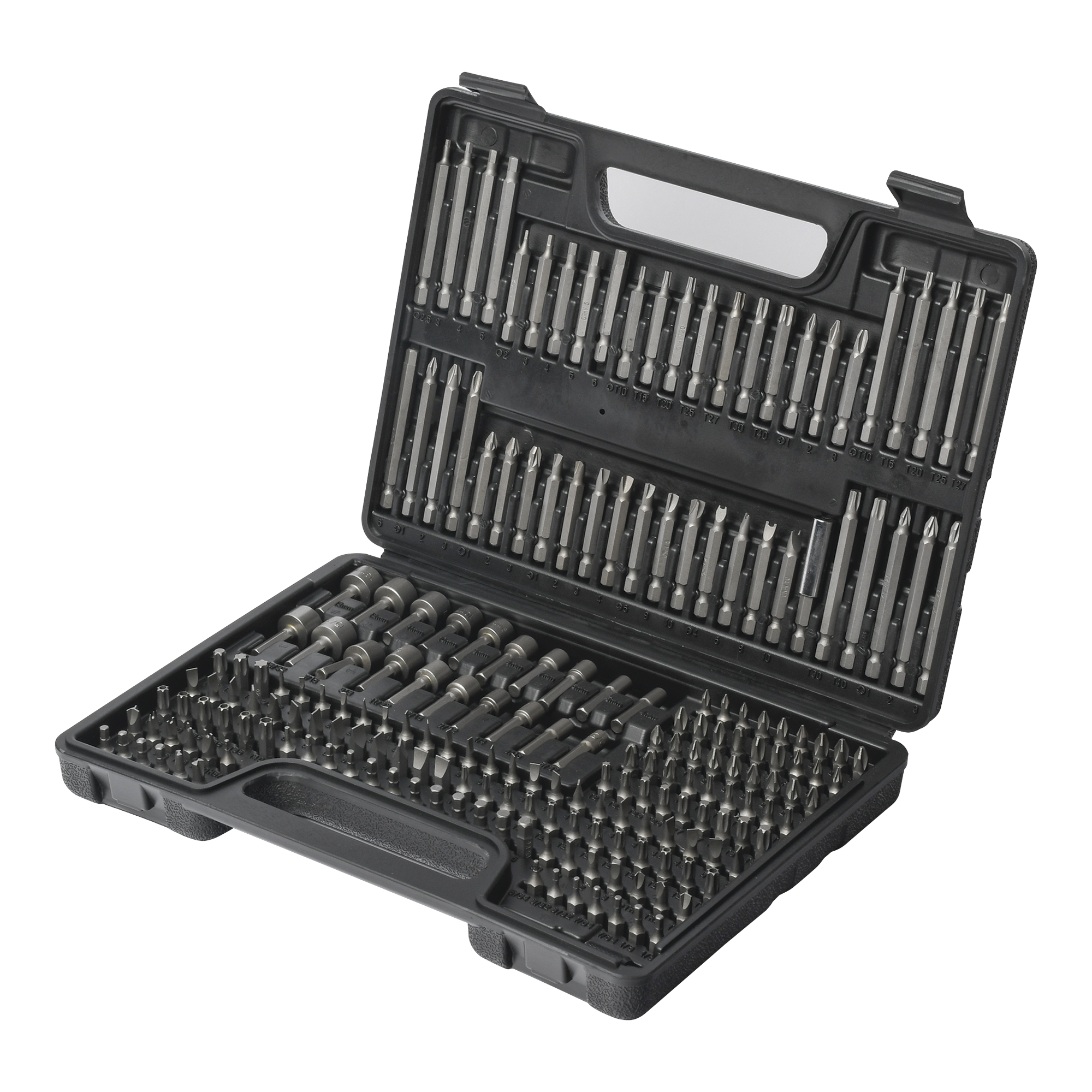 Juego de 208 Puntas para Taladro Entrada Hexagonal 1/4". Incluye Estuche.