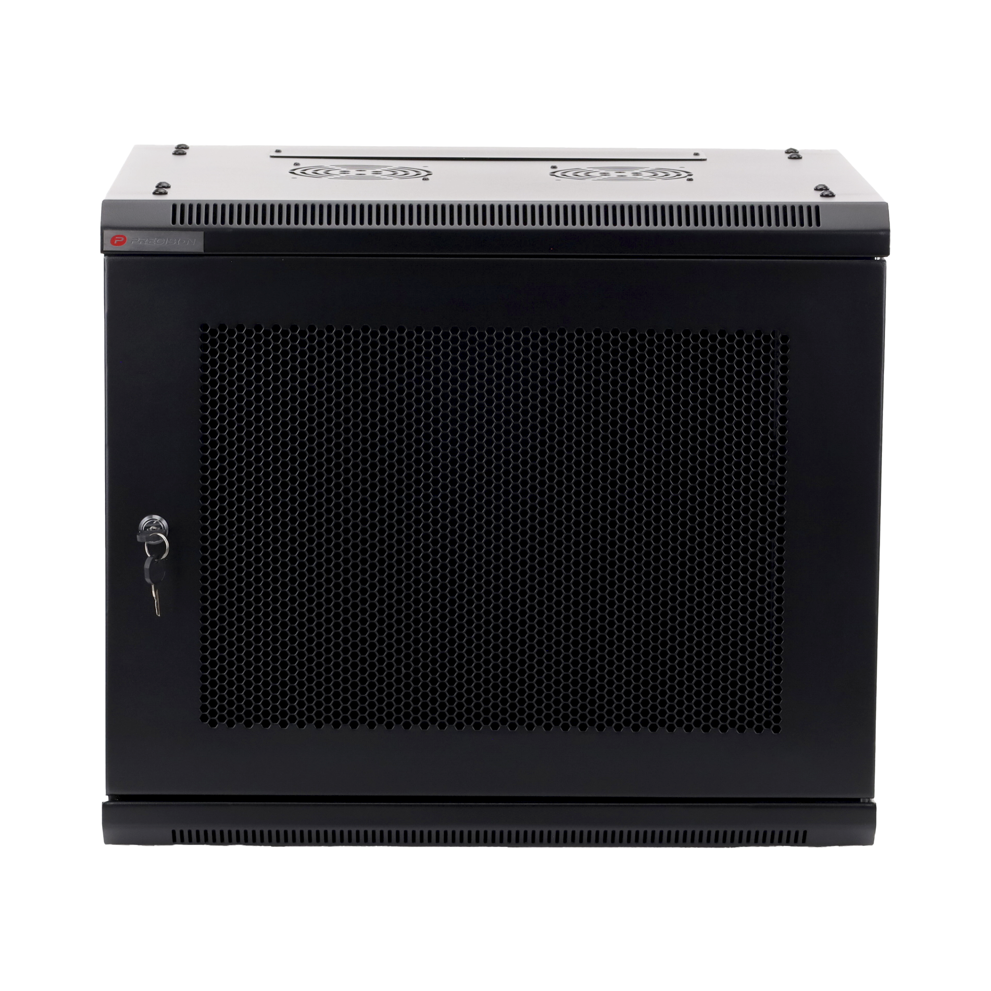 Gabinete PRECISION, Con Puerta Perforada, de 19in, 9UR, 450mm de Profundidad, Color Negro
