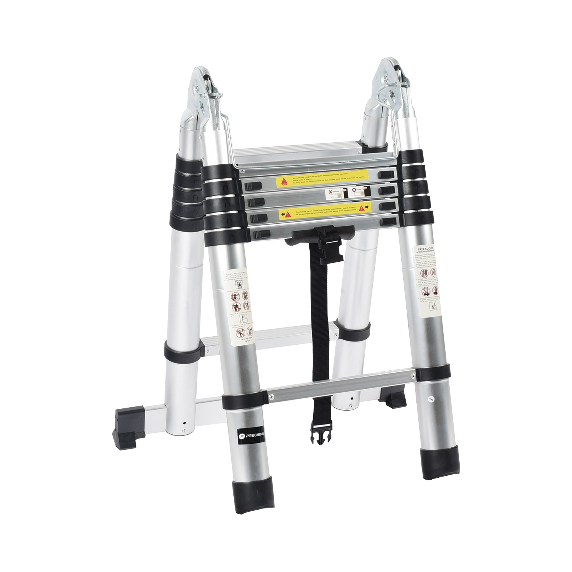 Escalera Telescópica de Aluminio Tipo Tijera de 1.9 + 1.9 Metros de Altura