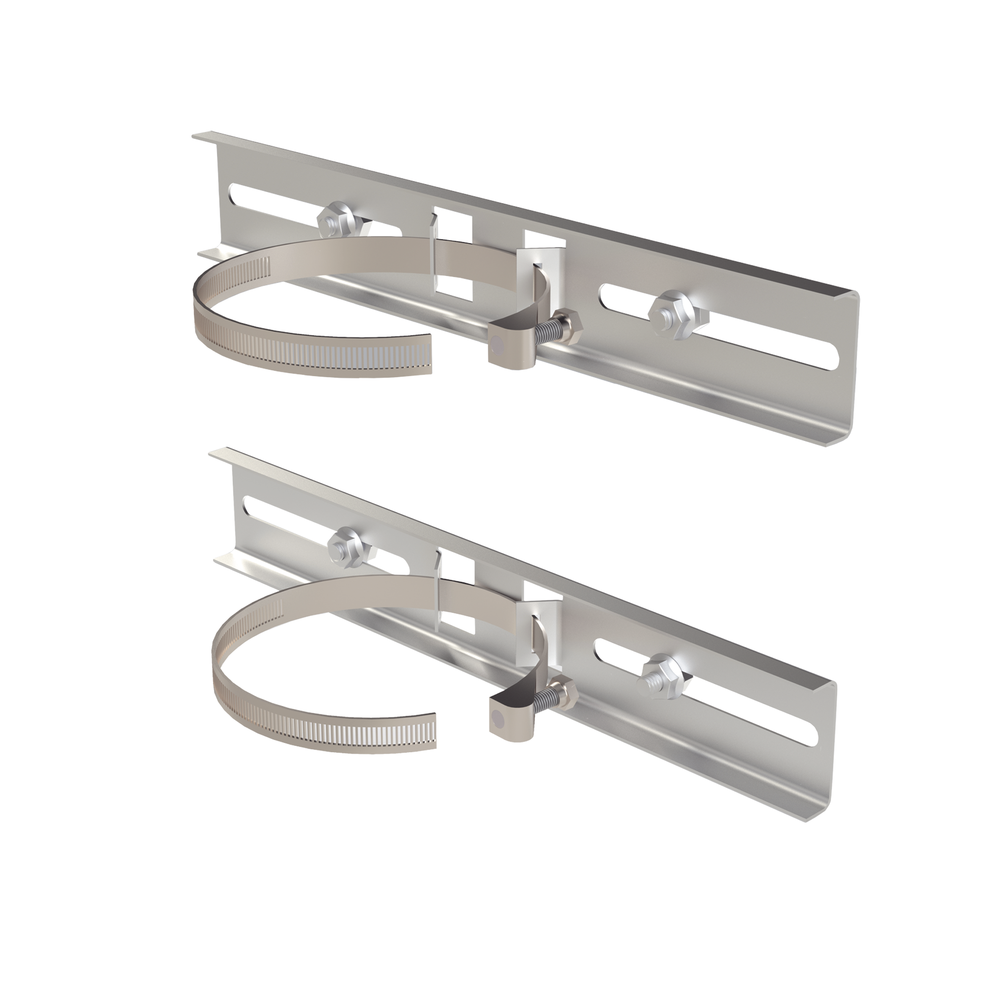 Montaje de Metal Galvanizado para Poste Universal para Gabinetes de Ancho Hasta 30 cm.