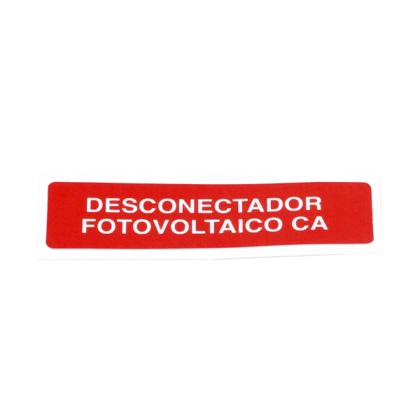 Etiqueta de Desconectador Fotovoltaico en Vinil Adhesivo Mate / Paquete con 20
