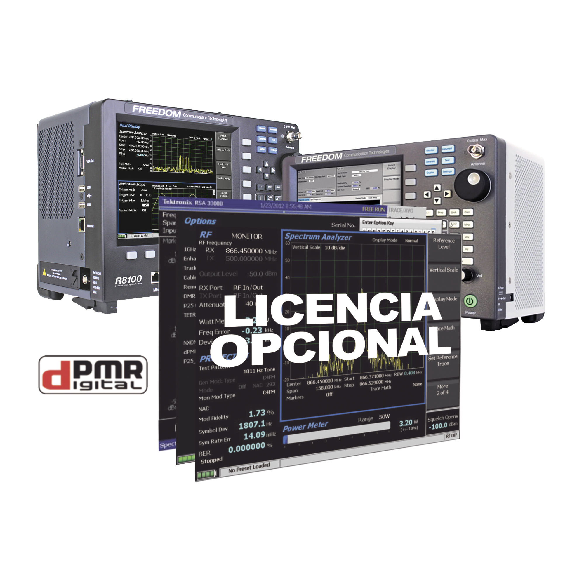 Opción de Software para prueba dPMR (Radio Móvil Privado Digital) en R8000 / R8100.