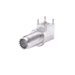 Conector Mini UHF Hembra para Montaje en PCB, Estaño/ Estaño/ Polipropileno.