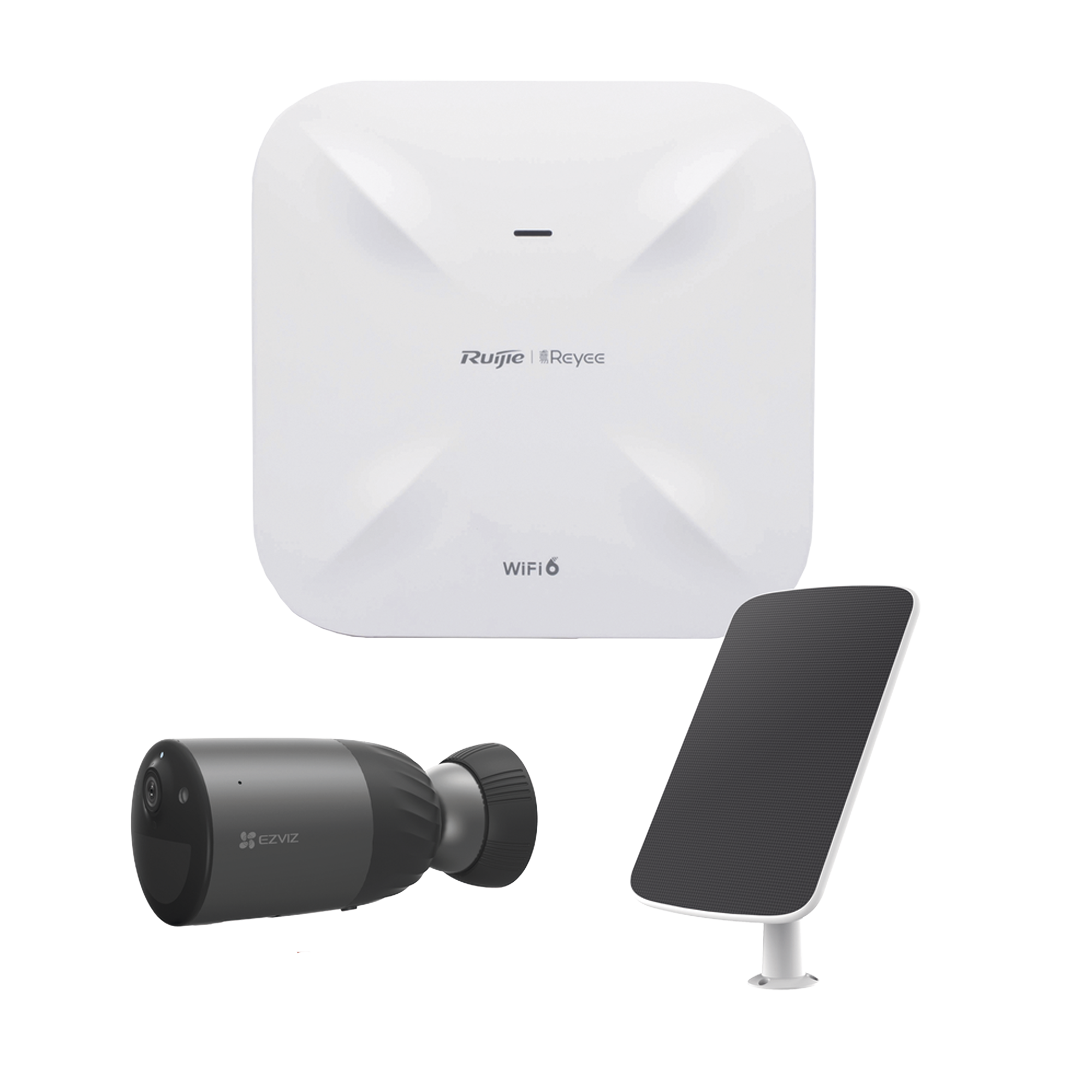Kit de Cámaras Wi-Fi  con Access Point/ Incluye 1 Cámara de Batería  CS-BC1C / 1 Pane solar Mod. CS-CMT-SOLARPANEL-C / 1 Access Point RG-RAP6260(G)