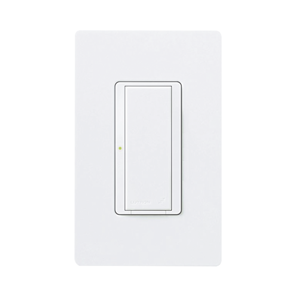 (RadioRA2) Switch on/off  RRD-8S-DV-WH de doble voltaje, un solo polo 120V/, 8A/, 1/10HP 3A en motores, apaga y enciende iluminación ó motor, NO requiere cable neutro.