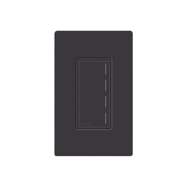 (RadioRa3) Botonera Sunnata Negro 3 escenas y 2 botones subir/bajar para Radio RA3, programe escenas diferentes en cada botón.