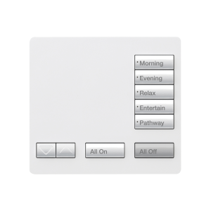 Teclado seetouch, sobre mesa 5 botones,  Botonera Retroiluminada / programe escenas diferentes en cada botón.