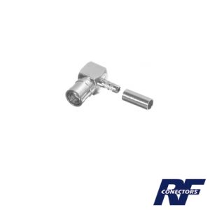 Conector SMB Macho (Plug) en A/R (Pin Hembra), de Anillo Plegable para RG-174/U, Níquel/ Oro/ Teflón.‚??