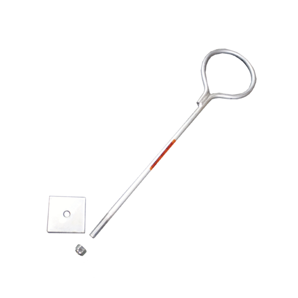 Ancla de Losa o Pared de 75 cm. de 12 cm diámetro de argolla Galvanizado Electrolítico.