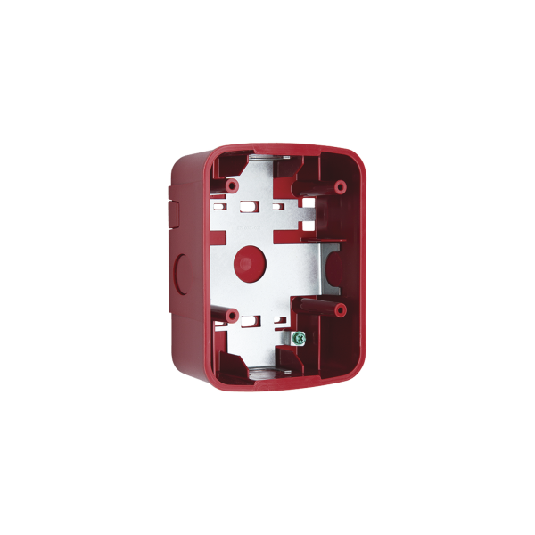Caja de Montaje en Pared para Bocina y Bocina con Lampara Estroboscopica y para montaje en Techo de Bocinas, Color Rojo
