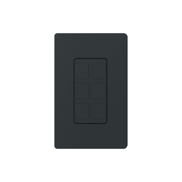 Placa de 6 puertos, color negro night.
