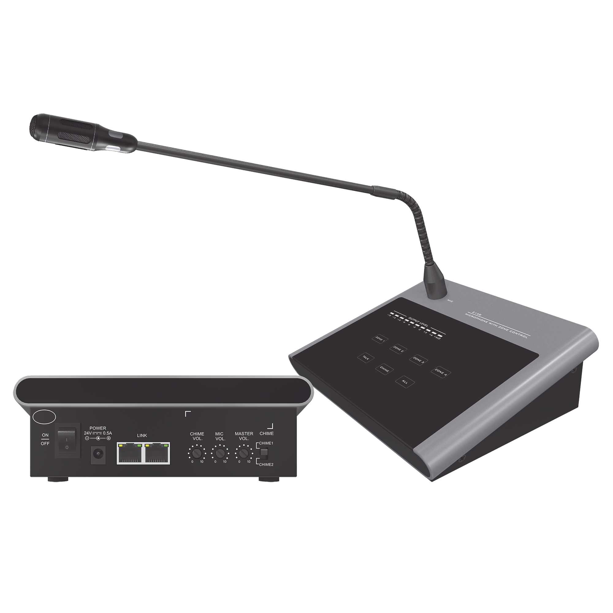 Microfono Remoto de 4 Zonas Para Sistema de Voceo Para Amplificadores SF4240UC y SF2240UC