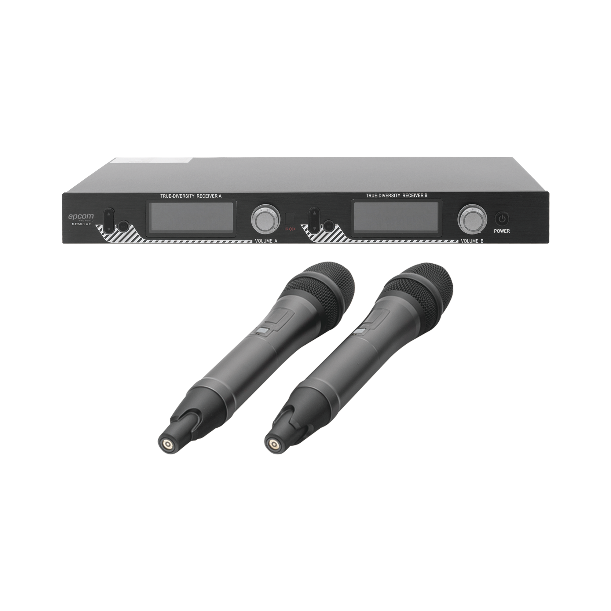 Kit de Microfonía inalámbrico | 2 Micrófonos de mano | Receptor UHF | Pantalla LCD | 200 Canales |¬†Gran cobertura