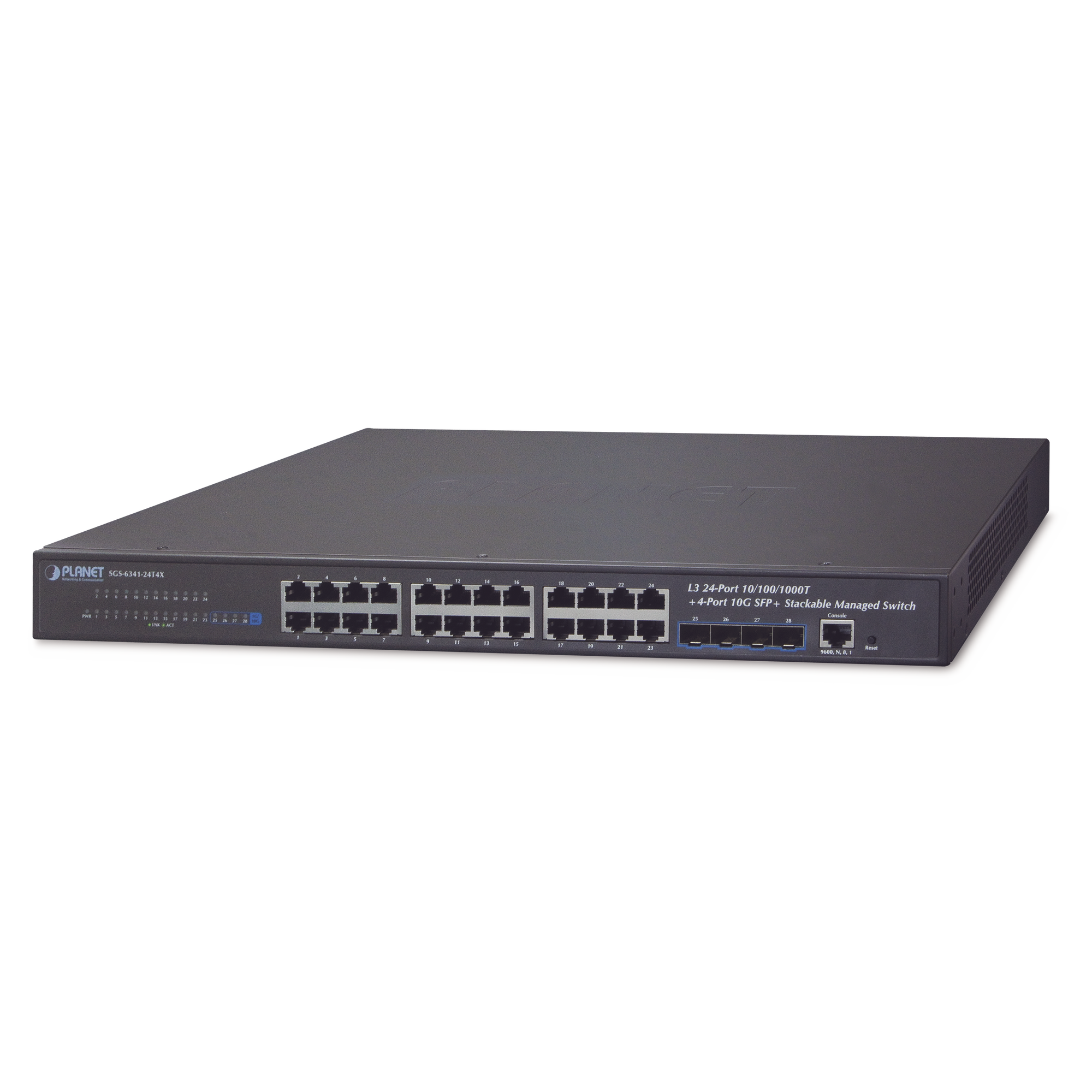 Switch Administrable Capa 3, 24-Puertos 10/100/1000T + 4-Puertos 10G SFP+, Apilable