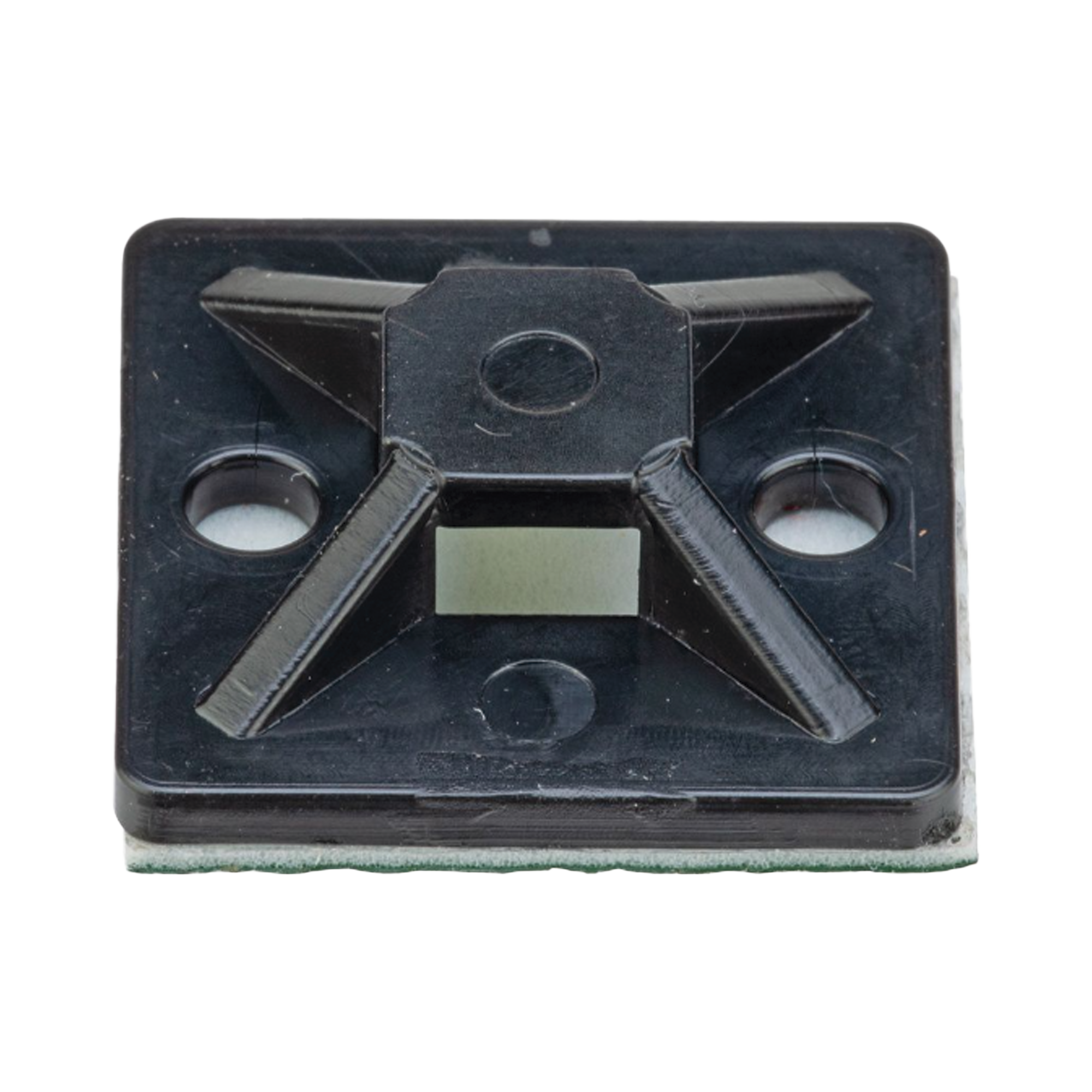 Montaje-Sujetador Adhesivo STRONGHOLD de 4 Vías de 3/4" x 3/4" x 1/4", Color Negro,  Nylon 6.6 Retardante de Llamas V-2, Paquete de 100pz